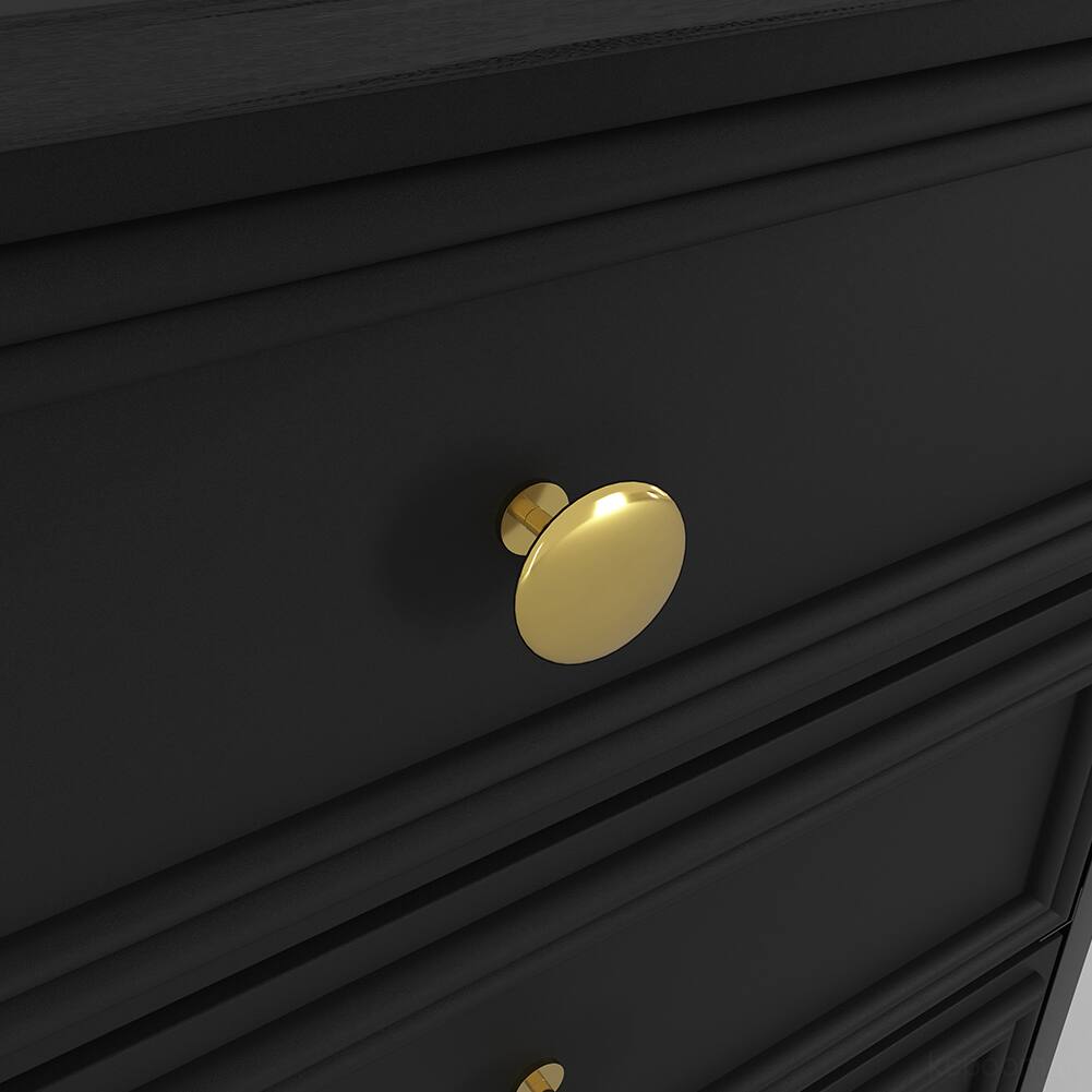 Alt View 5. Spaco - 3-Drawer Nightstand Set of 2, Wooden Night Stands with Solid Wood Legs, Modern Bedside Table with Storage for Bedroom - Black.