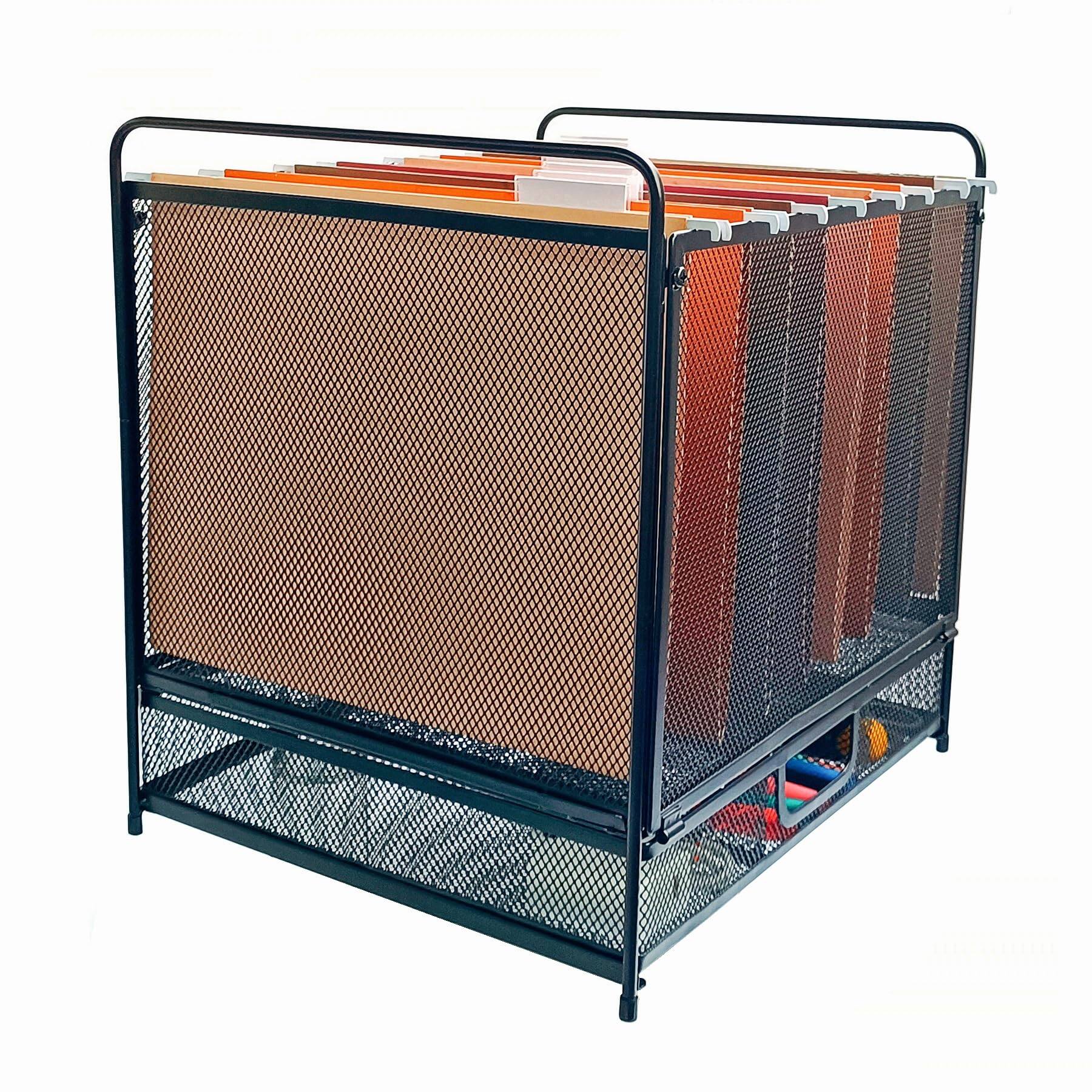 Earthley Blooms - Mesh Desktop Hanging File Organizer Drawer Office Supplies Home Filing Letter Size