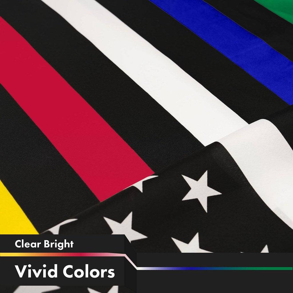G128 2 Pack Thin Line Civil Services Flag, 3 x 5 ft Printed 150D ...