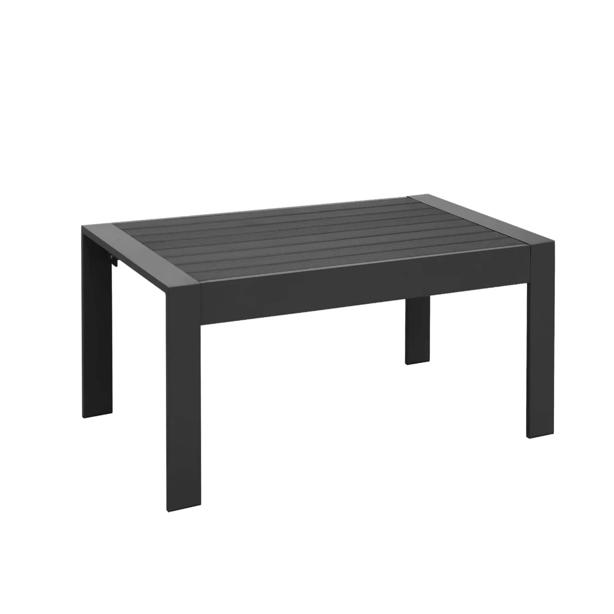 Mondawe - 43" Aluminum Rectangle Patio Coffee Table - Gray