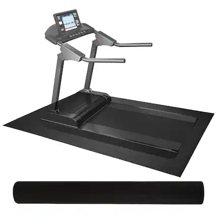 Front. BalanceFrom Fitness - BalanceFrom Fitness 5' x 7' High Density Gym Equipment Mat for Floor Protection - Black.