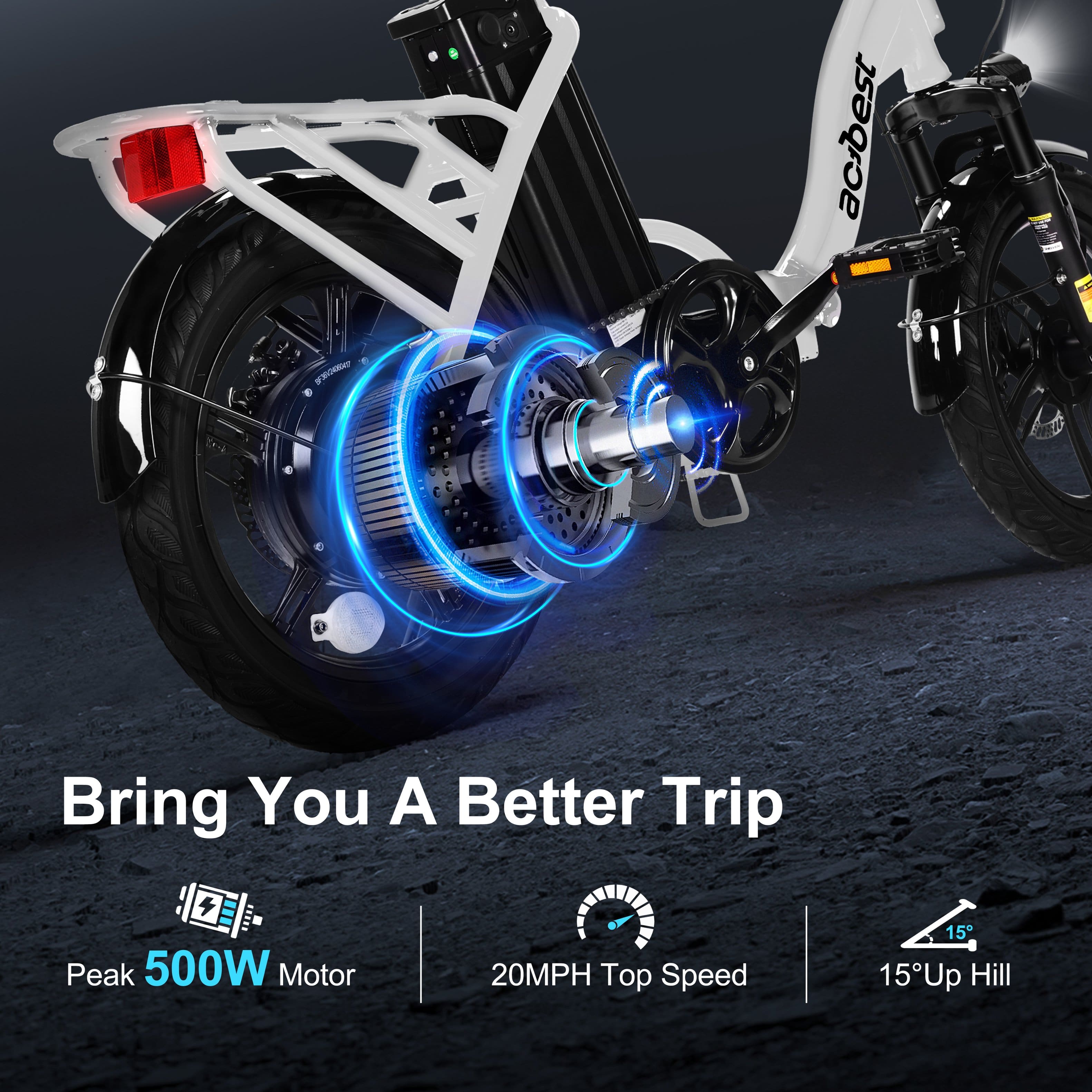 Bring You A Better Trip Peak 500W Motor 20MPH Top Speed 15 Up Hill