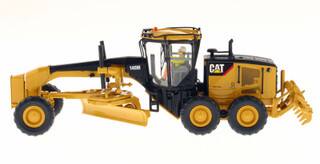Left. Diecast Masters - CAT Caterpillar 140M Motor Grader with Operator "Core Classics Series" 1/50 Diecast Model by Diecast Masters - Yellow.