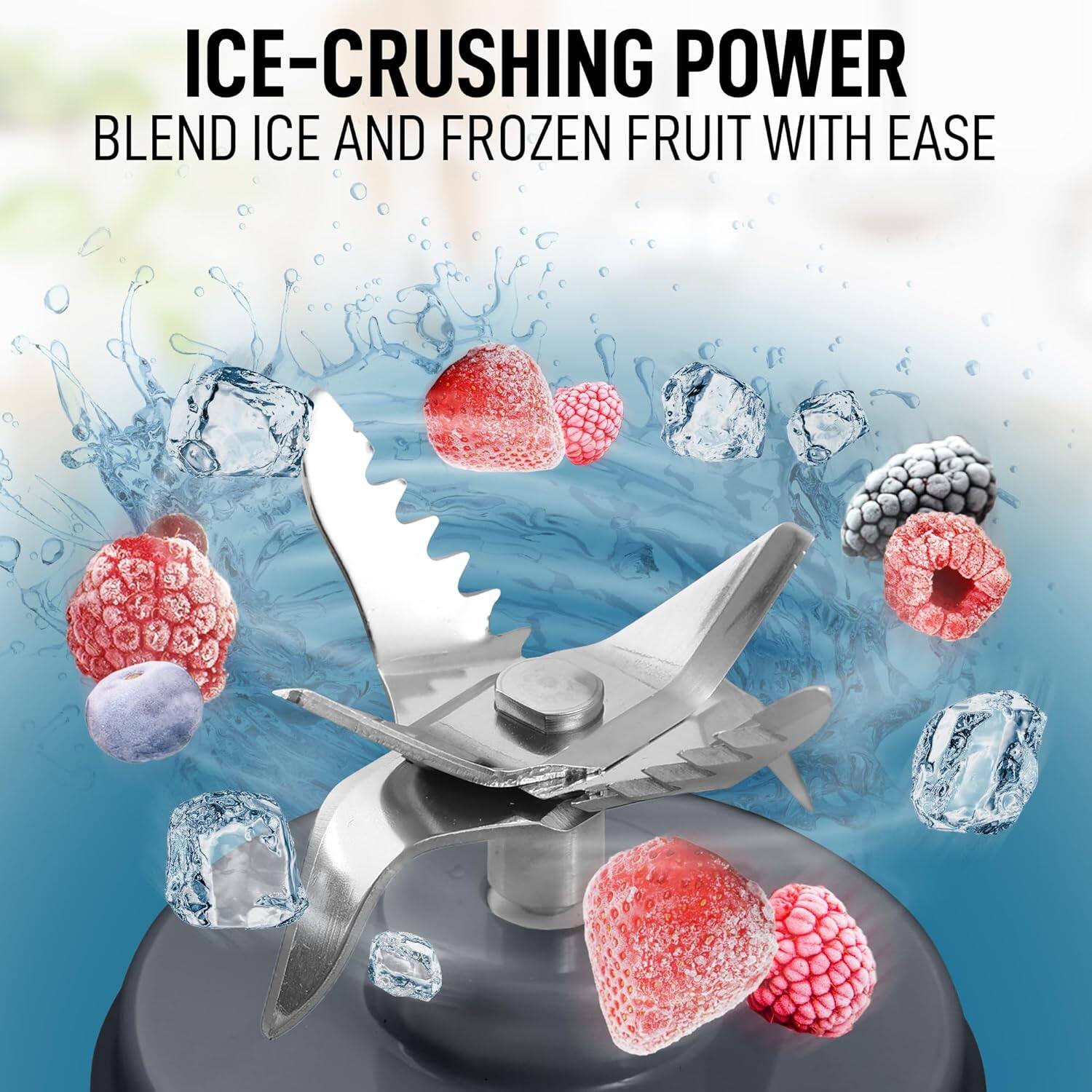 ICE-CRUSHING POWER  
BLEND ICE AND FROZEN FRUIT WITH EASE