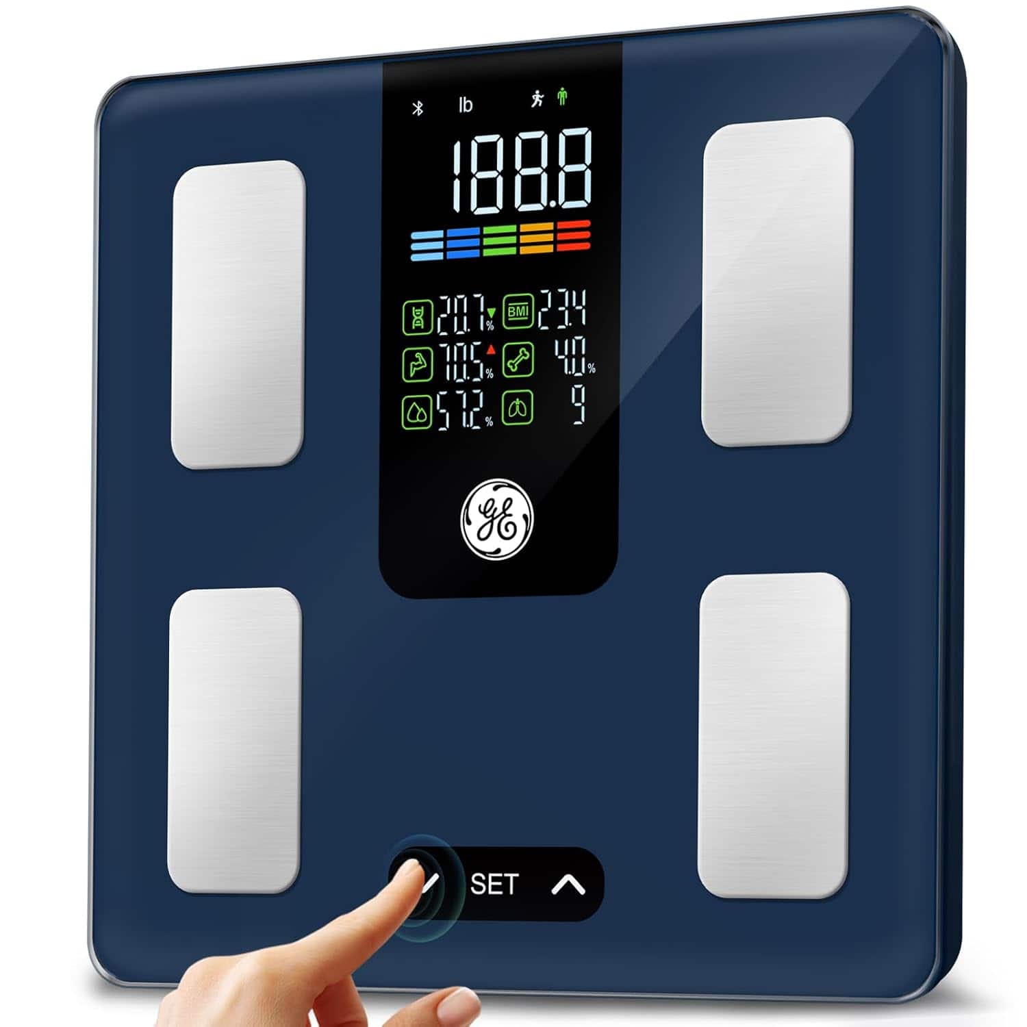 GE - Smart Scale for Body Fat - Button Function - Blue