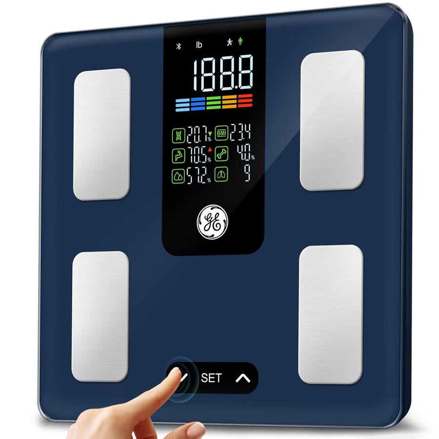 Muscle Mass Amazfit Weight Scale GE Smart Scale For Body Fat Button Function Blue Fit Plus KN