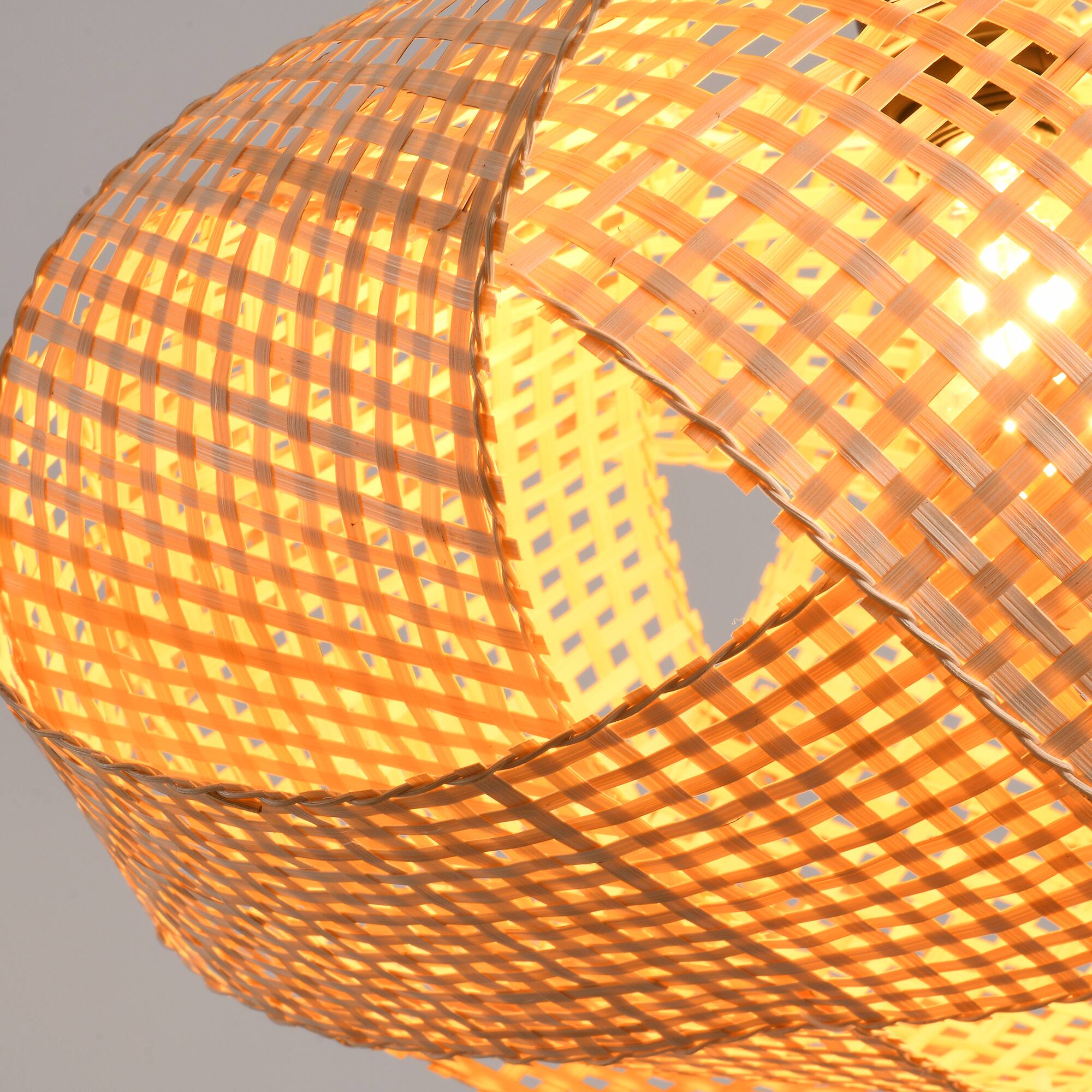 Alt View 8. Parrot Uncle - 1-Light Personalized Design Rustic Bamboo Hand-Woven Pendant Lamp.