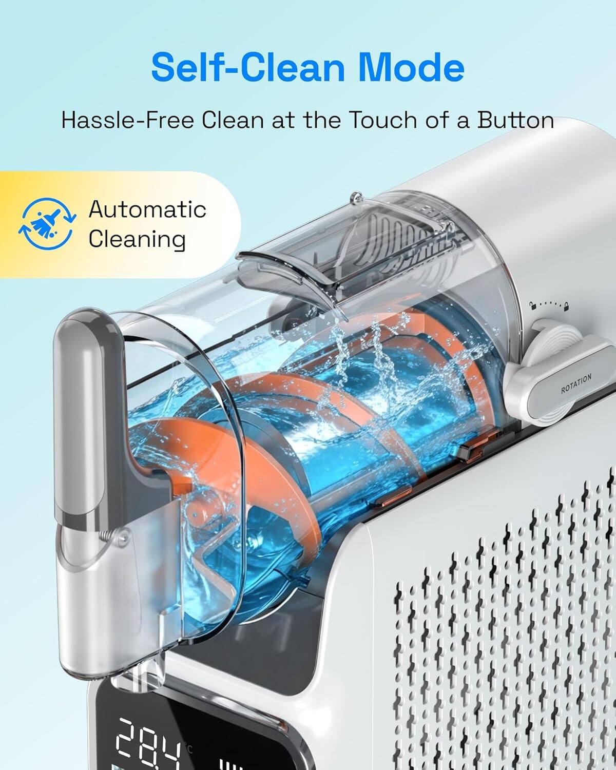 Self-Clean Mode  
Hassle-Free Clean at the Touch of a Button  
Automatic Cleaning  
ROTATION 284
