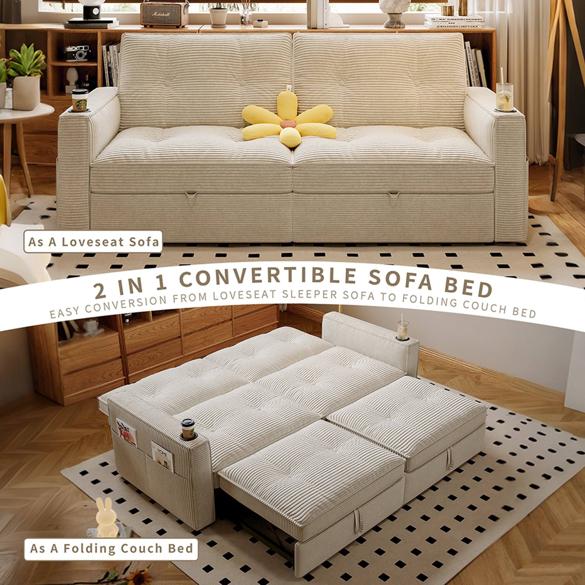 As A Loveseat Sofa

2 IN 1 CONVERTIBLE SOFA BED
EASY CONVERSION FROM LOVESOFA SLEEPER SOFA TO FOLDING COUCH BED

As A Folding Couch Bed