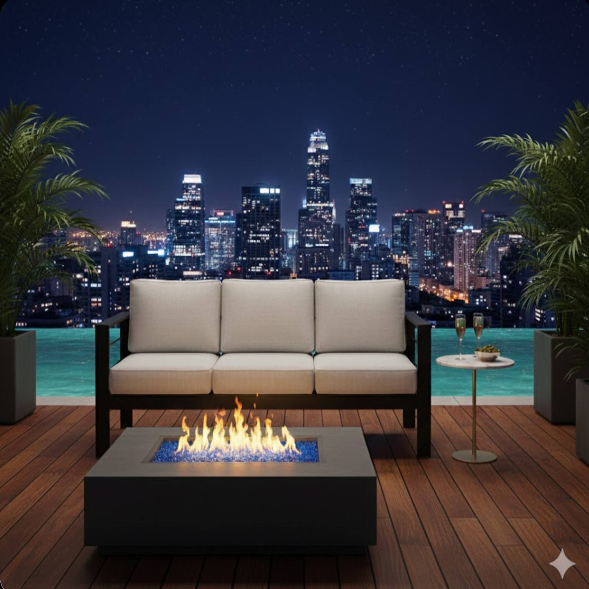 Angle. Mondawe - 73" 3 Seat Outdoor Aluminum Patio Sofa with Cushions - Black+ Gray.