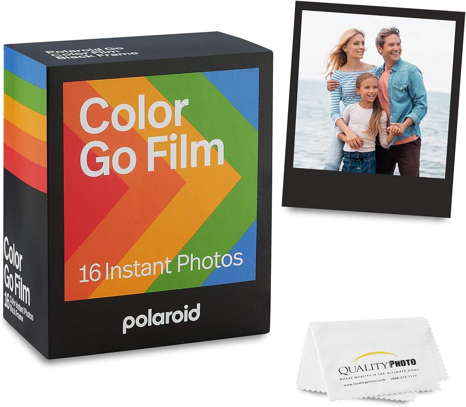 Go Color Film, Black Frame -16 Films + Quality Photo Microfiber Cloth (Compatible with Polaroid Go Cameras) price history on PriceWatchPro
