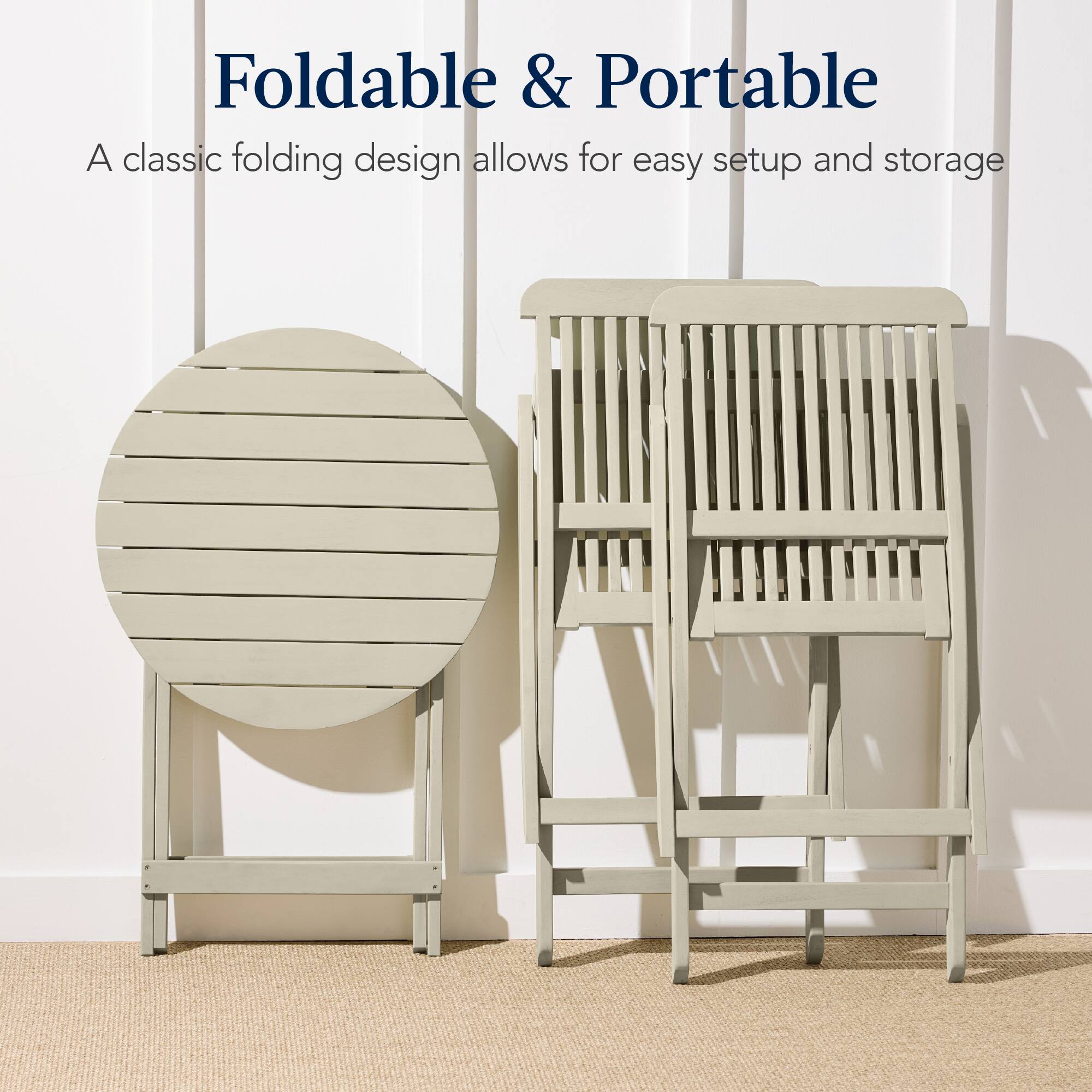 Foldable & Portable

A classic folding design allows for easy setup and storage