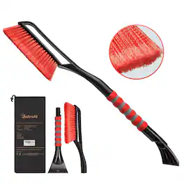 AstroAI - Ice Scraper and Detachable Snow Brush for Car Windshield, Snow Scraper Broom with Foam Grip, 1 Pack