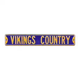 Authentic Street Signs - Minnesota Vikings Country 6" x 36" Steel Street Sign - Purple
