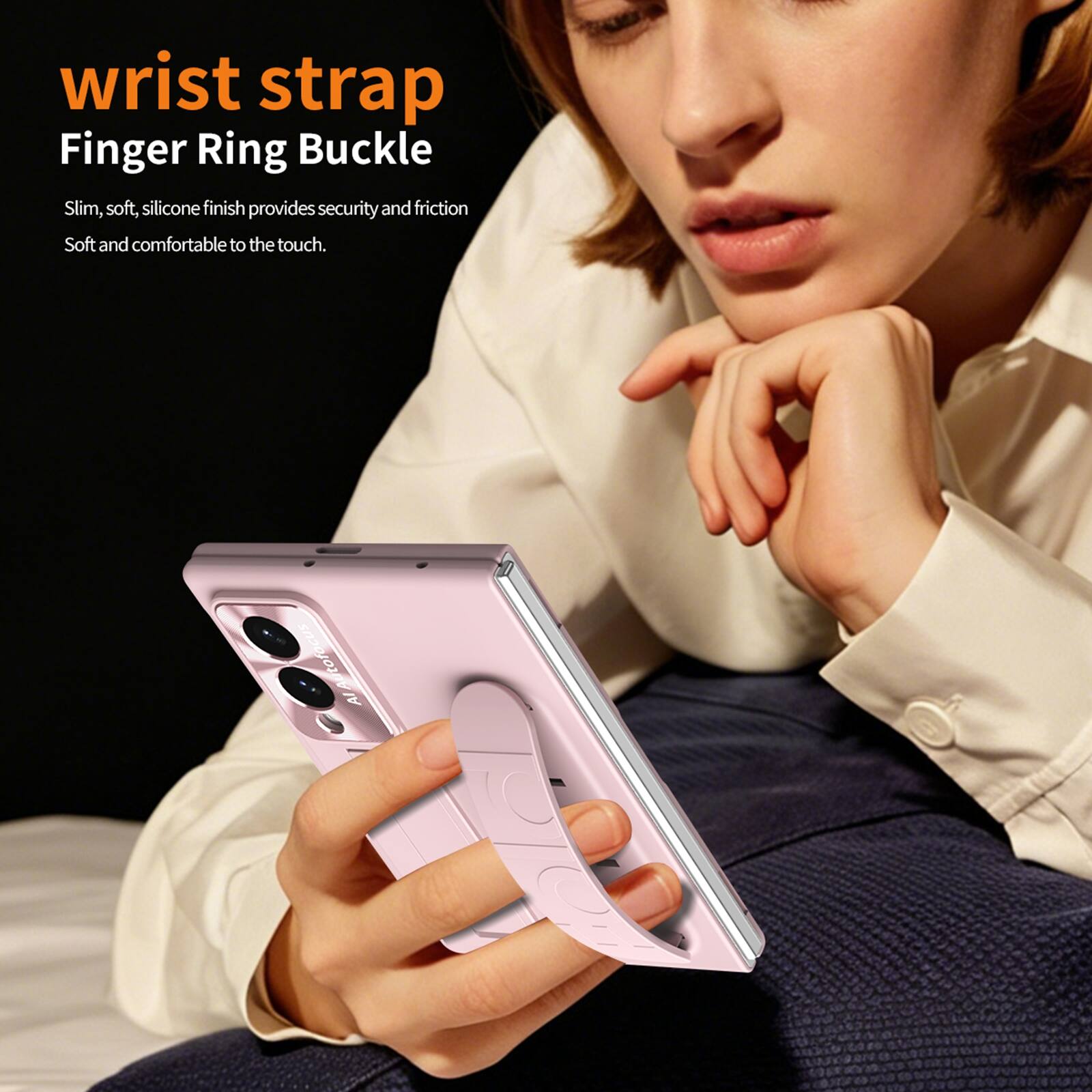 wrist strap Finger Ring Buckle Slim, soft, silicone finish provides security and friction Soft and comfortable to the touch.