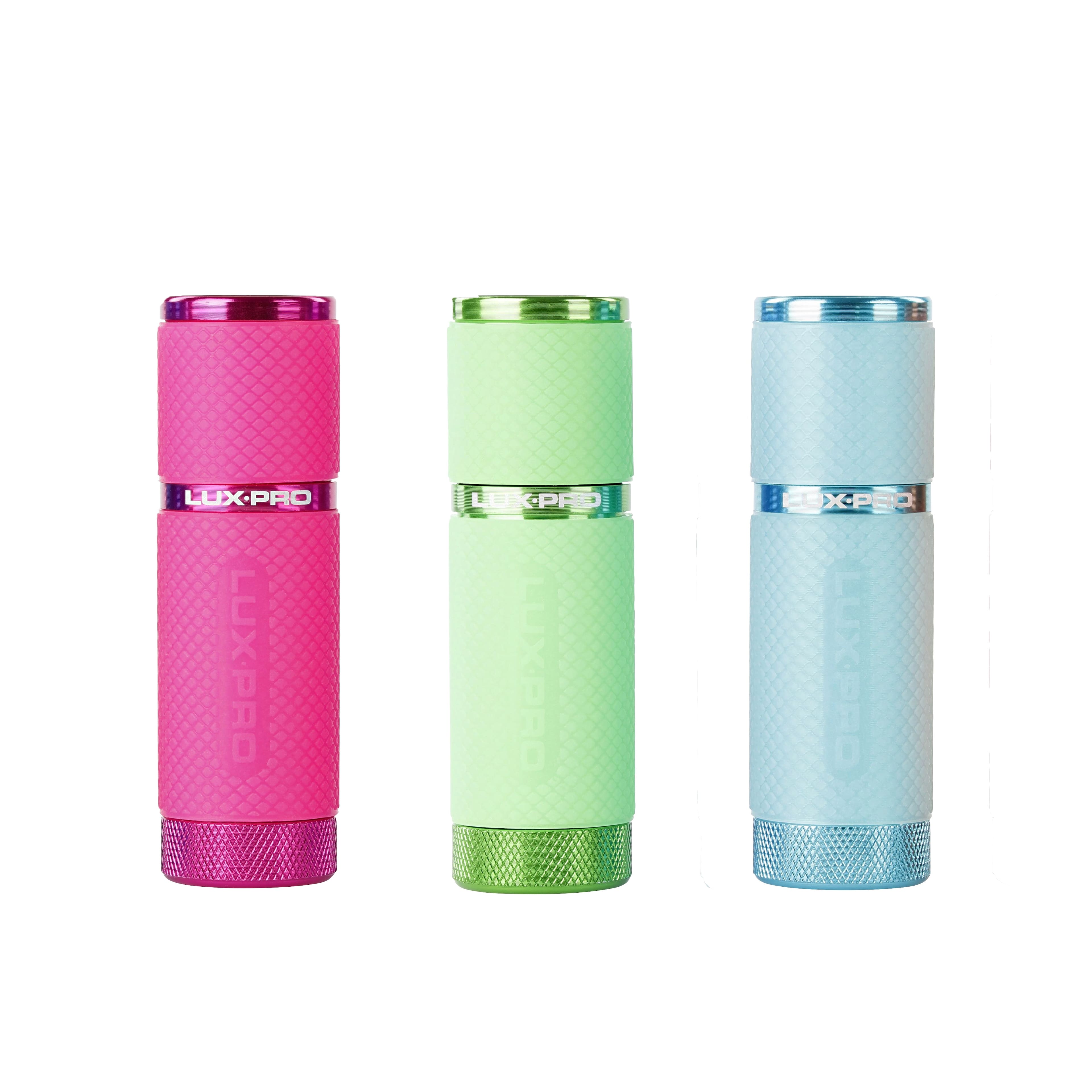 LUXPRO - Glow-in-the-dark LED Flashlight 3-Pack, 100 Lumens - Pink, Green, Teal