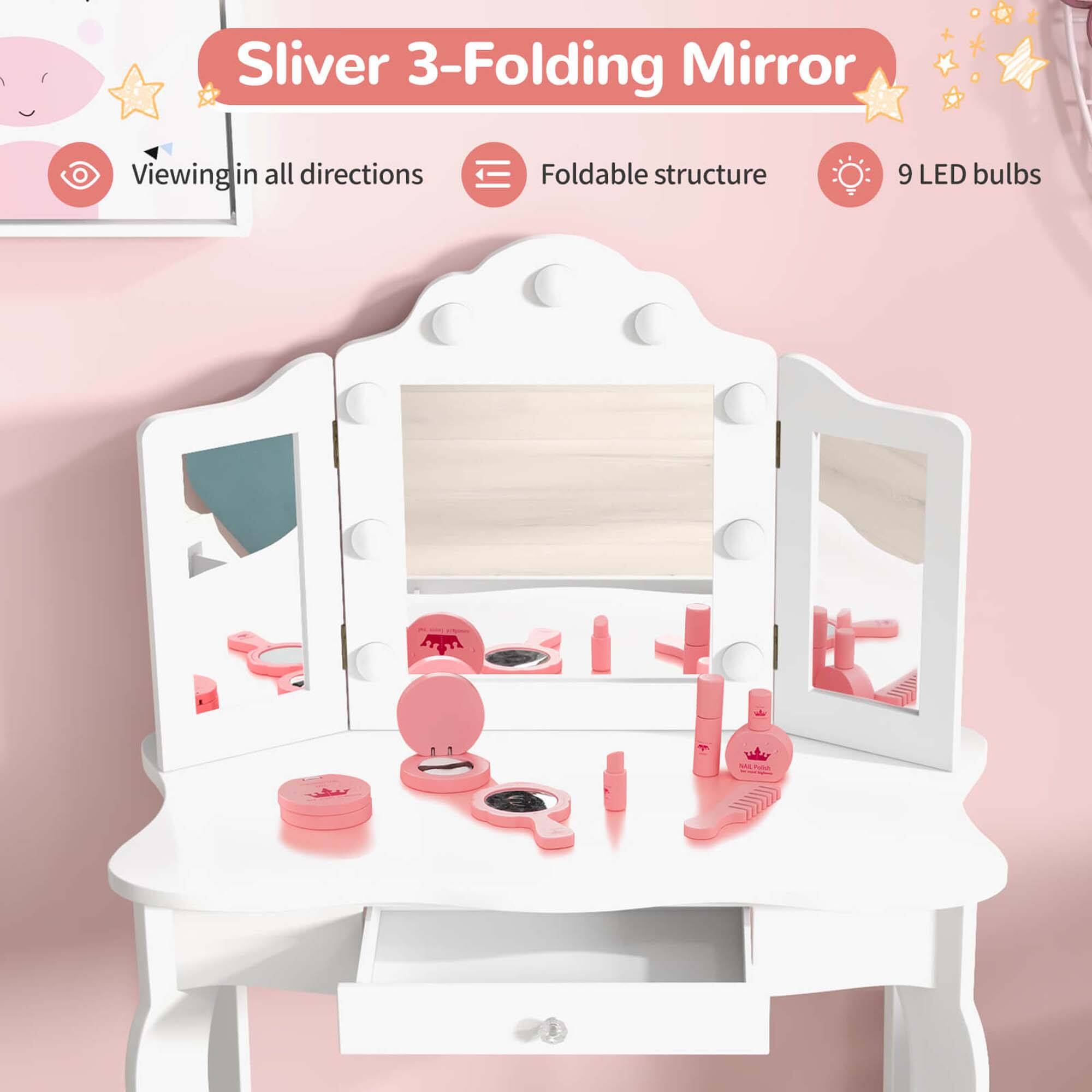 Sliver 3-Folding Mirror

- Viewing in all directions
- Foldable structure
- 9 LED bulbs