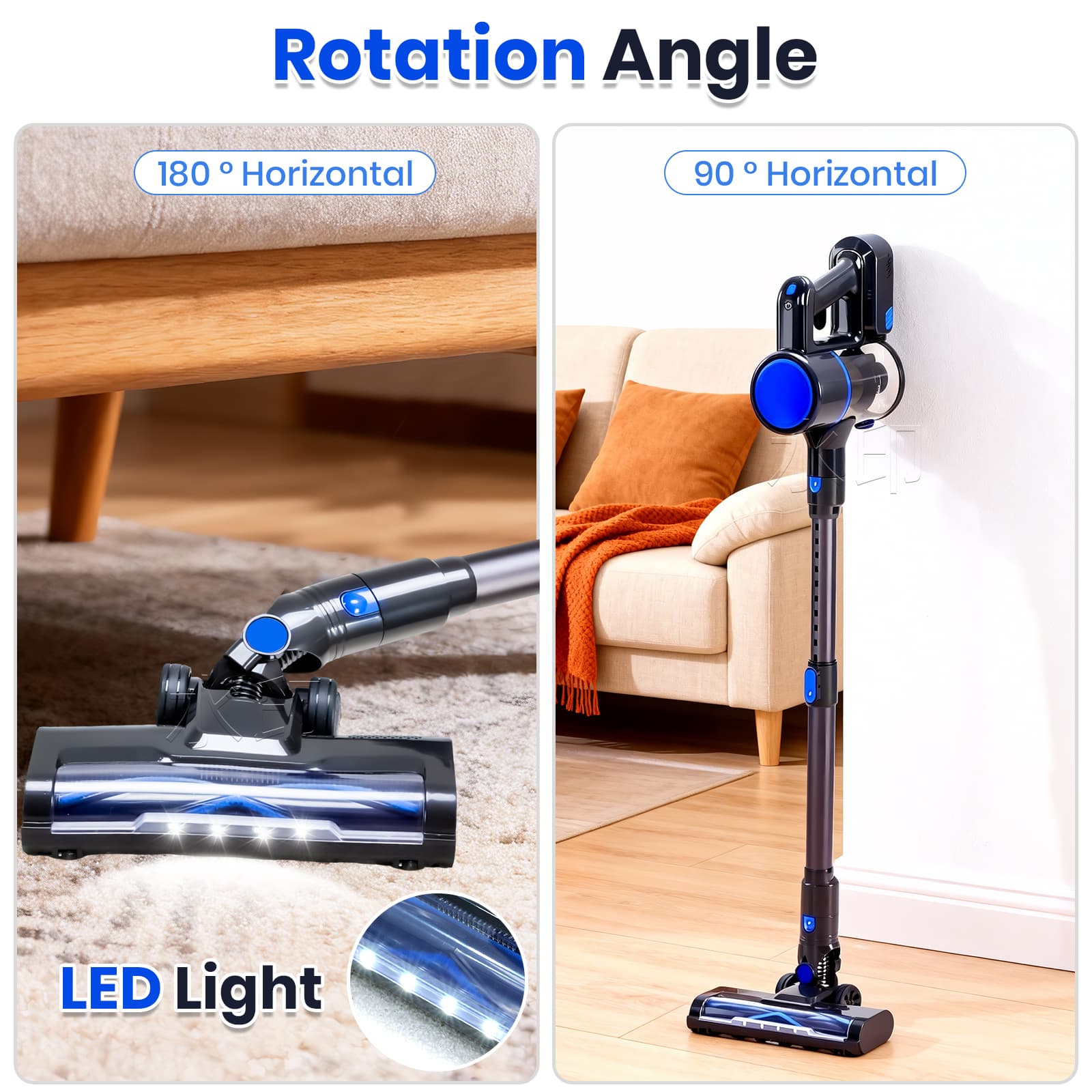 Rotation Angle  
180° Horizontal  
90° Horizontal  
LED Light