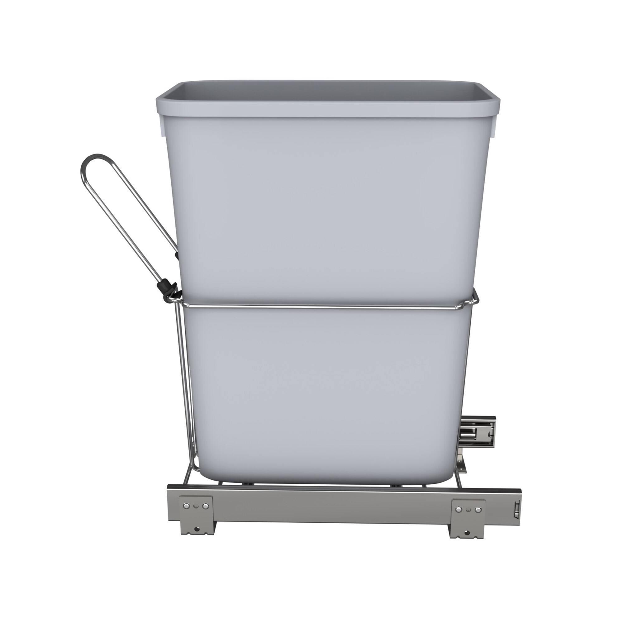 Alt View 7. Rev-A-Shelf - Rev-A-Shelf 32 qt. Universal Waste Container with Rear Basket, RUKD-1432RB-1 - Gray.