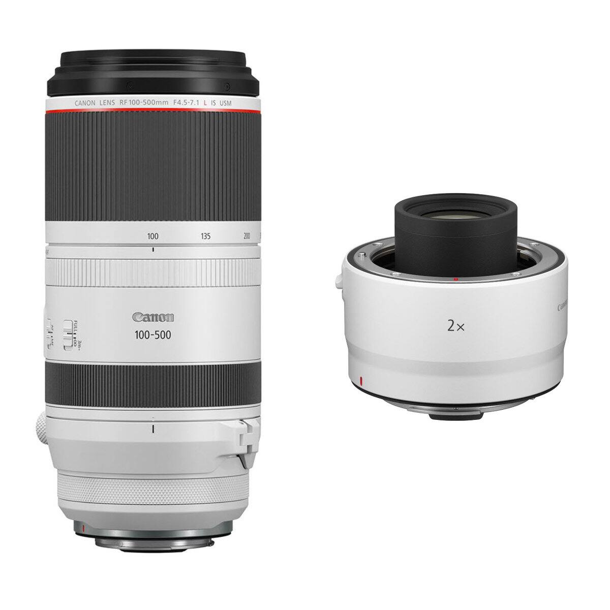 CANON LENS RF100-500mm F4.5-7.1 IS USM  
100  
135  
200  
Canon 100-500  
2x