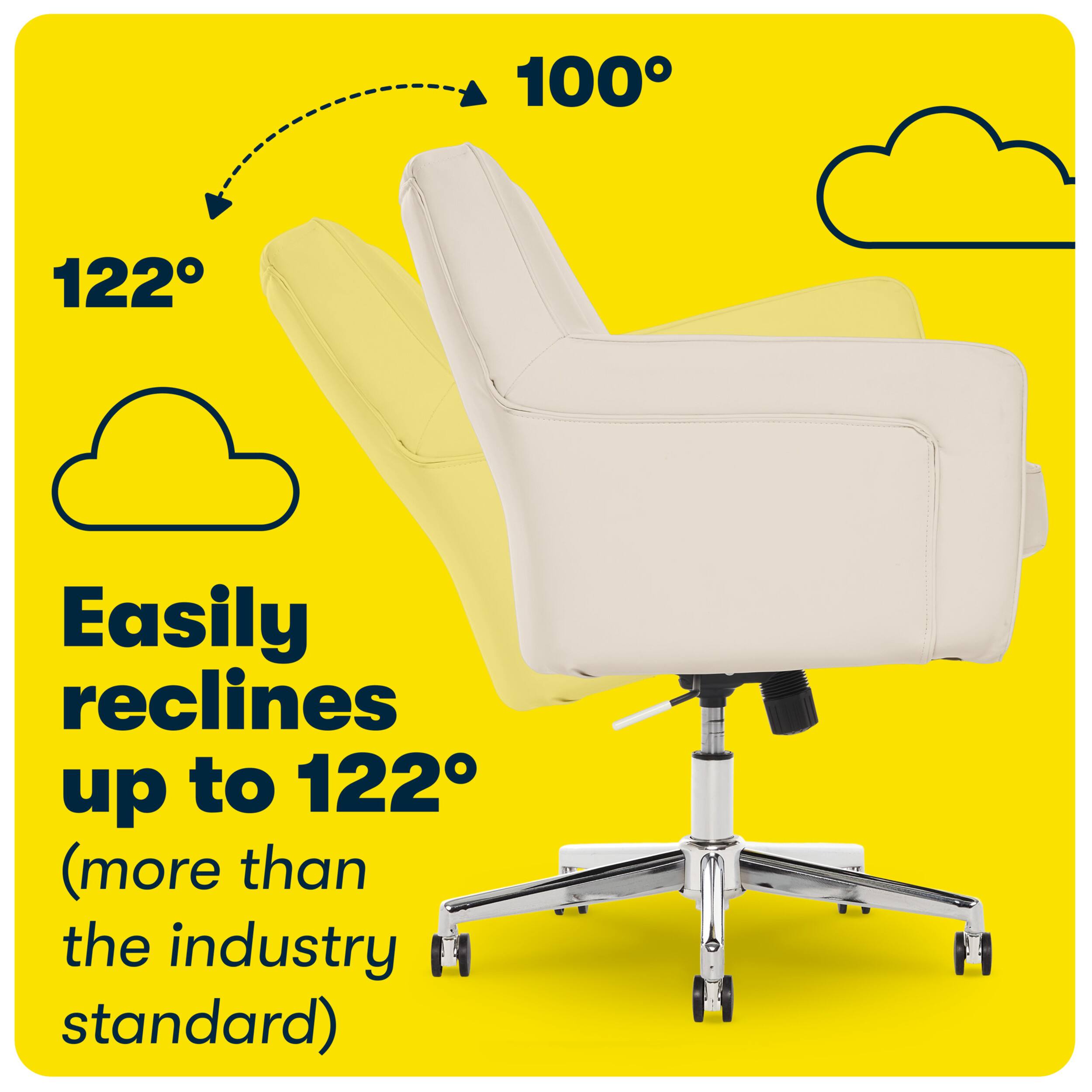 Alt View 12. Serta - Ashland Bonded Leather & Memory Foam Home Office Chair - Cream.