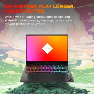 HP OMEN - Transcend 14" 120Hz 3K OLED Gaming Laptop - Intel Core Ultra 7-255H - 32GB Memory - NVIDIA GeForce RTX 5060 - 1TB SSD - Shadow Black
