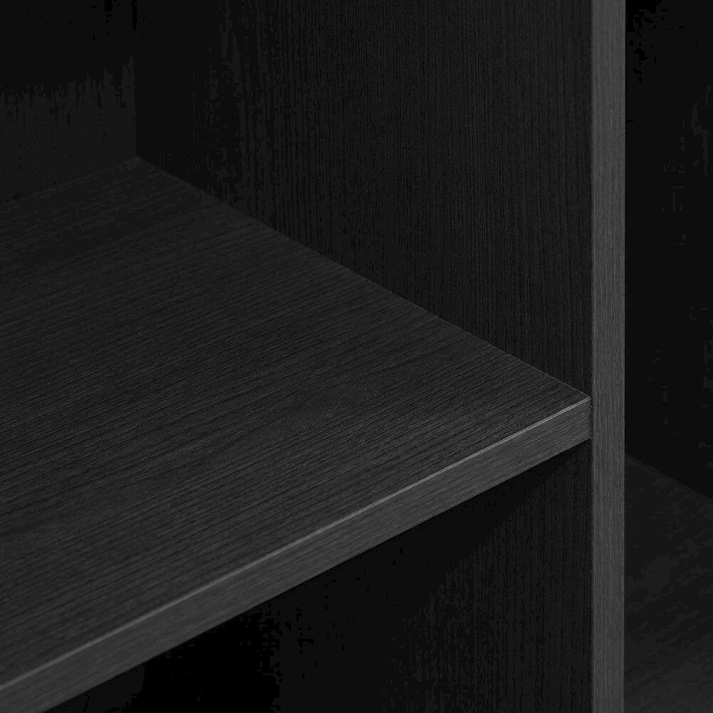 Alt View 1. FurniFact - Black Manufactured Wood Bookcase with Open Shelving and Modern Design - Blackwood.