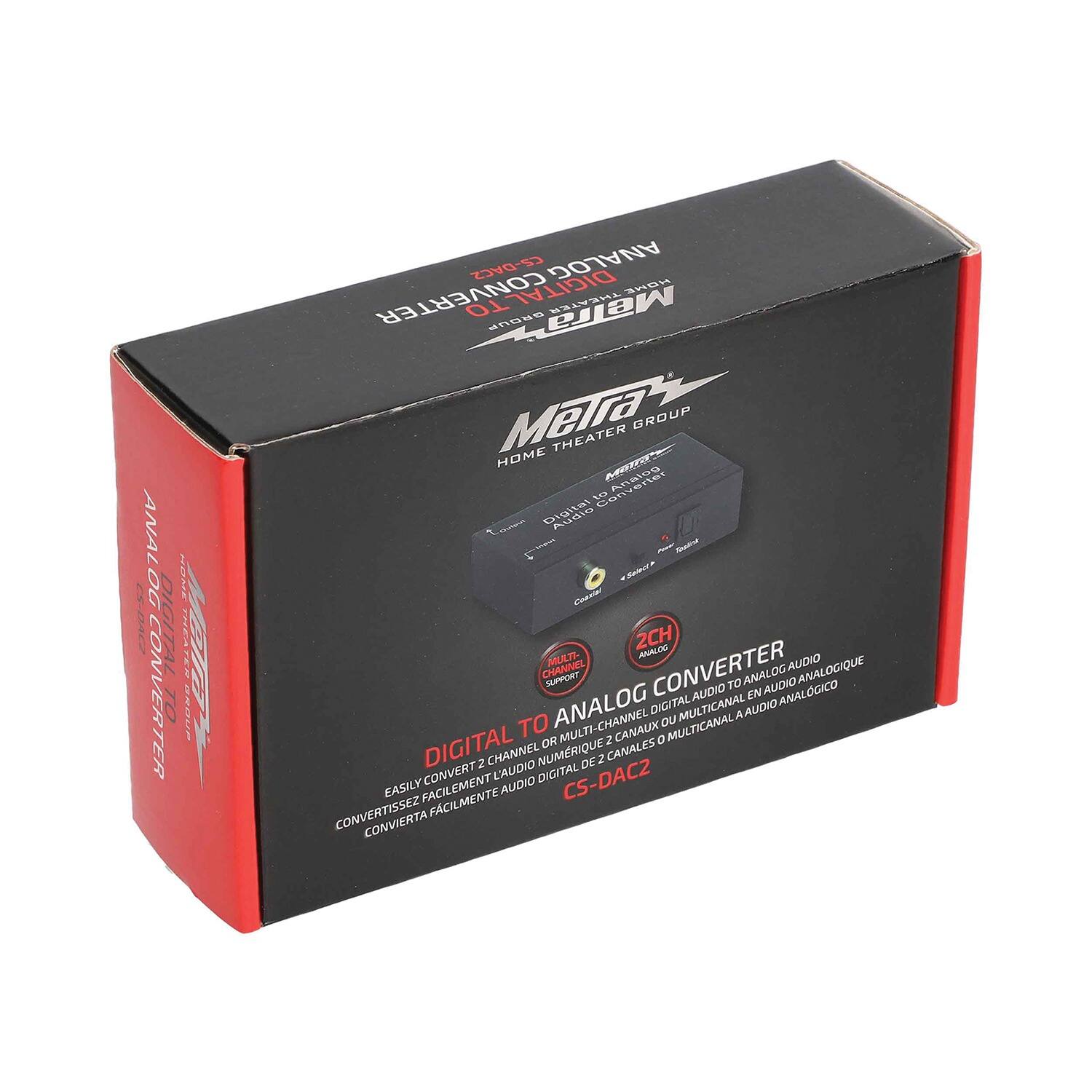 **Maira Home Theater Group**

**DIGITAL TO ANALOG CONVERTER**

**CS-DAC2**

**Easily Convert 2 Channel Digital Audio to Analog Audio**

**Convertissez Facilement Audio Numérique de 2 Canaux en Analogique**

**Convierte Facilmente Audio Digital de 2 Canales a Analógico**

**2CH ANALOG**

**MULTI-CHANNEL DIGITAL AUDIO TO ANALOG AUDIO**

**SUPPORT MULTI-CHANNEL AUDIO**

**DIGITAL TO ANALOG CONVERTER**

**CS-DAC2**