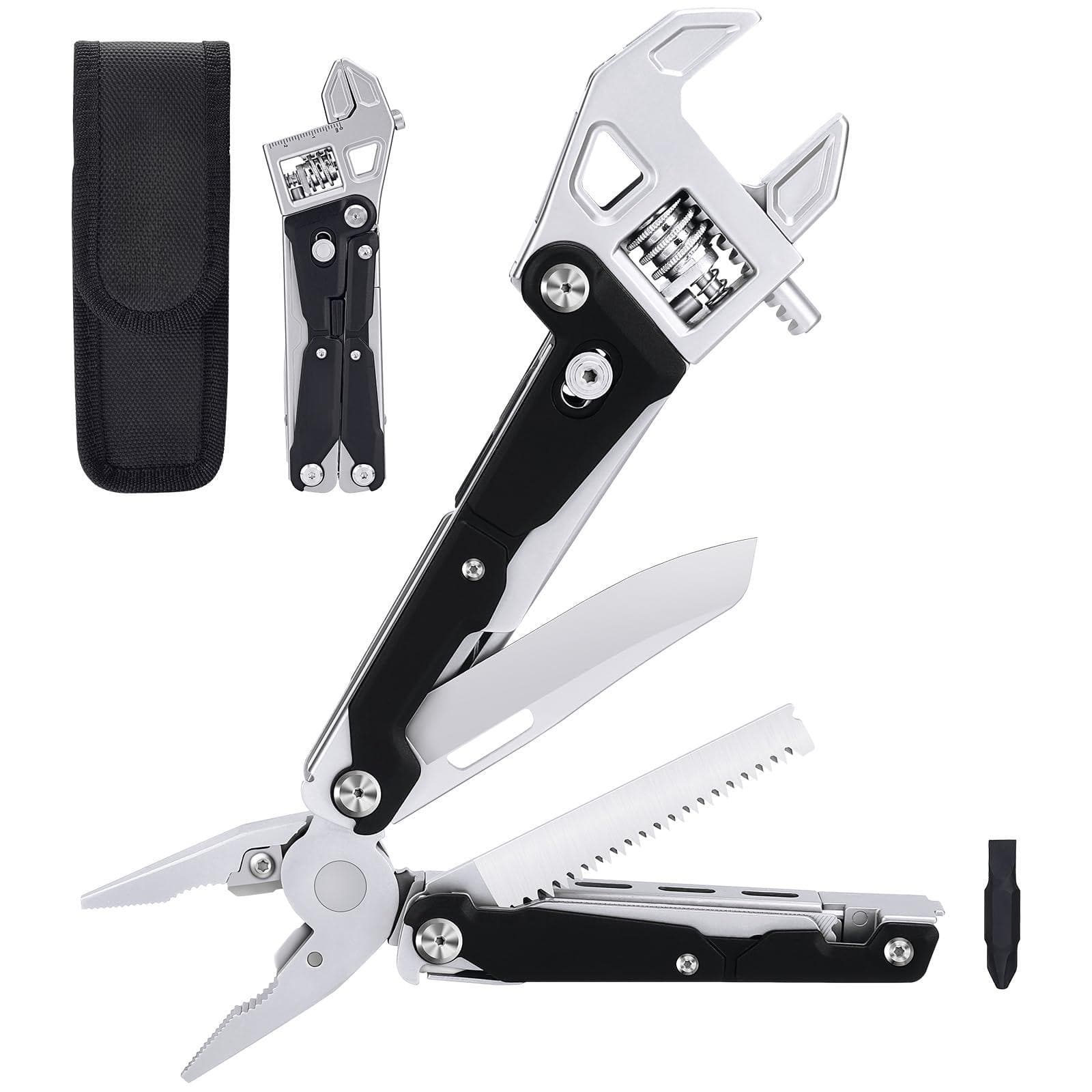Dapper Styles - W4 Ratchet Wrench Multitool 11-in-1 Edc Tool With Pliers And Multi For Camping Diy Gifts Him - Default