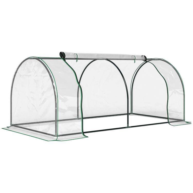 Alt View 10. PULUZ - 7' L x 3' W x 2.5' H Portable Tunnel Greenhouse for Outdoor Garden Hot House with 4 Zippered Doors, PVC Cover.