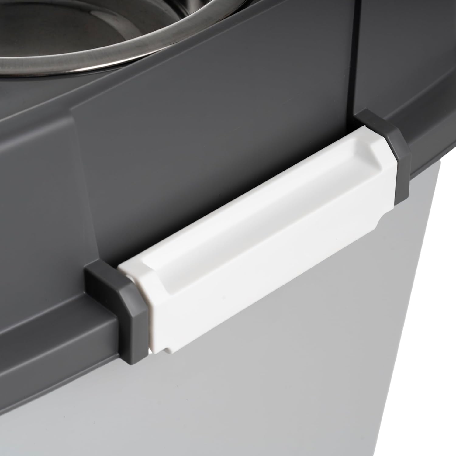 Alt View 7. IRIS USA - IRIS Elevated Dog Bowls, Airtight Pet Food Storage 47 Lbs, Dark Gray - Gray.