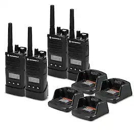 Motorola Solutions - 4 x Motorola RMU2080d On-Site 2-Way Business Radio with Display - 4 Pack Bundle - Black