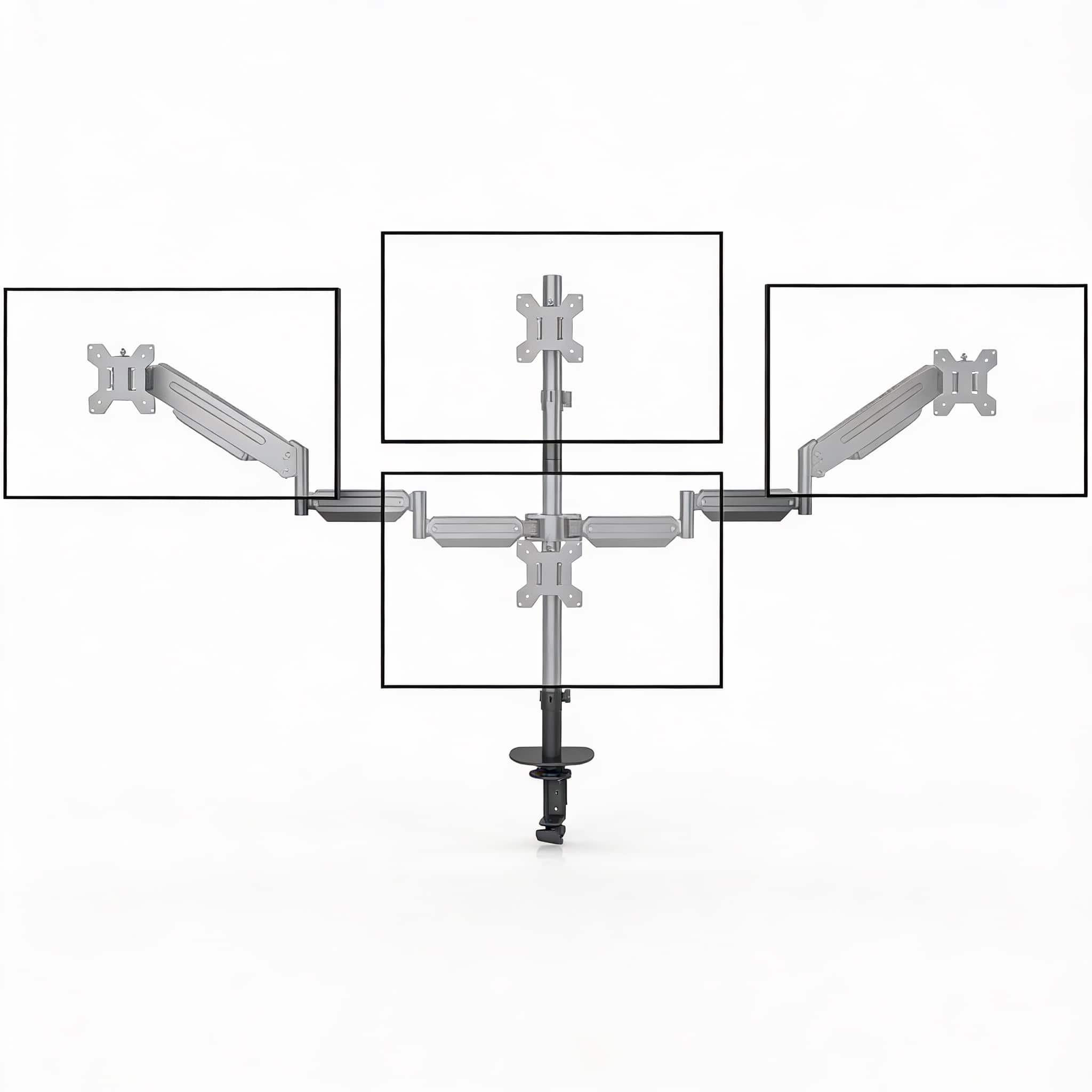 Frangdom - Monitor Gas Spring Mount Swivel Tilt - 4 monitor mount 32" 22lbs