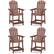 Front. Costway - 4 PCS Bar Stool HDPE Patio Chair with Armrest Footrest Home Indoor Outdoor - Brown.