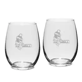 Jardine - Youngstown State Penguins 15oz. 2-Piece Stemless Wine Glass Set - Multicolor