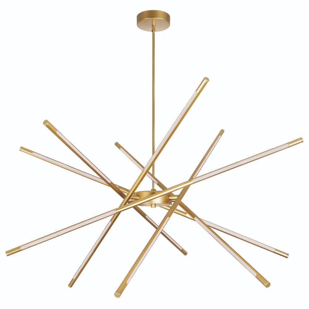 Alt View 1. CWI Lighting - Oskil LED Integrated Chandelier With Satin Gold Finish - Satin Gold.