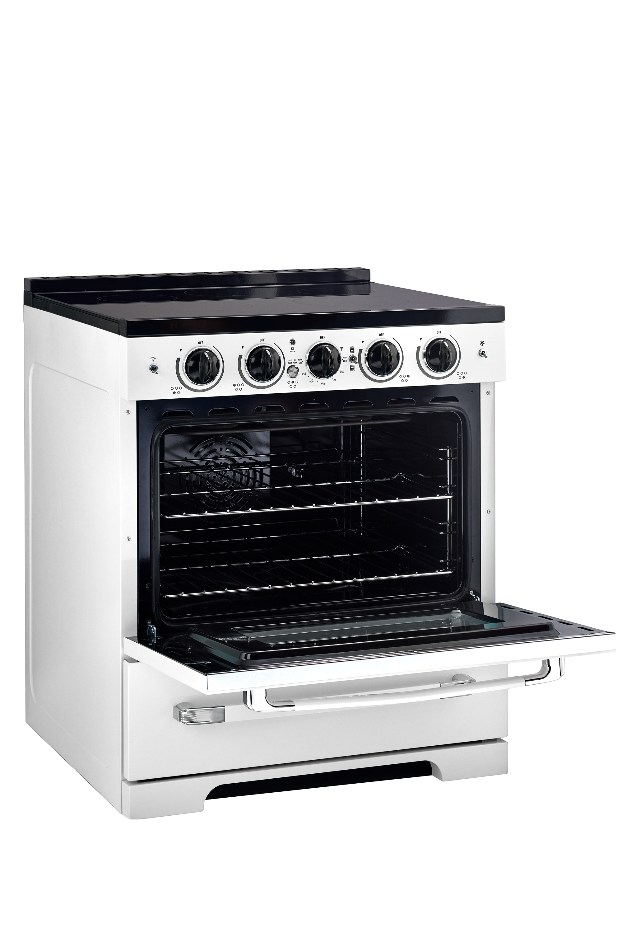 Alt View 11. Unique Appliances - Classic Retro 3.9 Cu. Ft. Freestanding Induction Range with Air Fry - Marshmallow White.