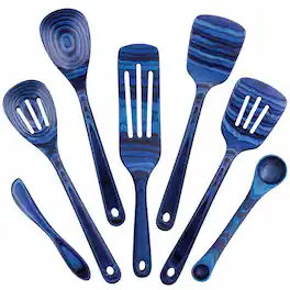Baltique - Malta Collection 7 Piece Cooking Utensil Set, Safe for Nonstick - Blue