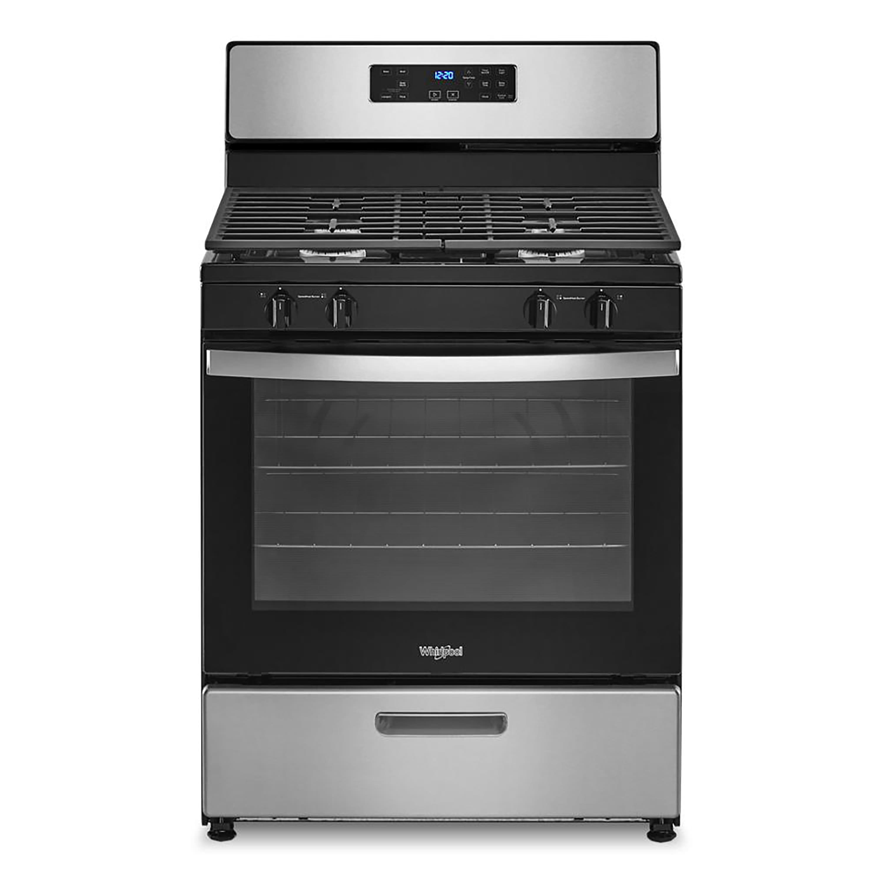 Whirlpool - 5.1 Cu. Ft. Freestanding Gas Range with Broiler Drawer - Stainless Steel - Front_Zoom