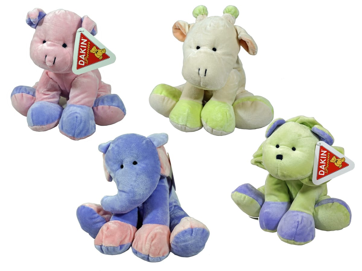 Hasbro - Dakin Cuddlekins SET OF 4 Plush Stuffed Animals (Elephant, Lion & 2 More!) - Multi