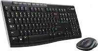 Logitech - MK270 Full-size Wireless Membrane Keyboard and Mouse Bundle for PC - Black - Front_Zoom