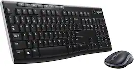 Logitech - MK270 Full-size Wireless Membrane Keyboard and Mouse Bundle for PC - Black