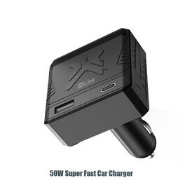 miLink - 50W Fast Car Charger with Power Bank - Black