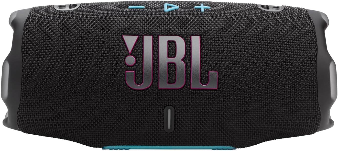 Left. JBL - Charge 6 Portable Waterproof Bluetooth Speaker with Carrying Case - Black/Teal.