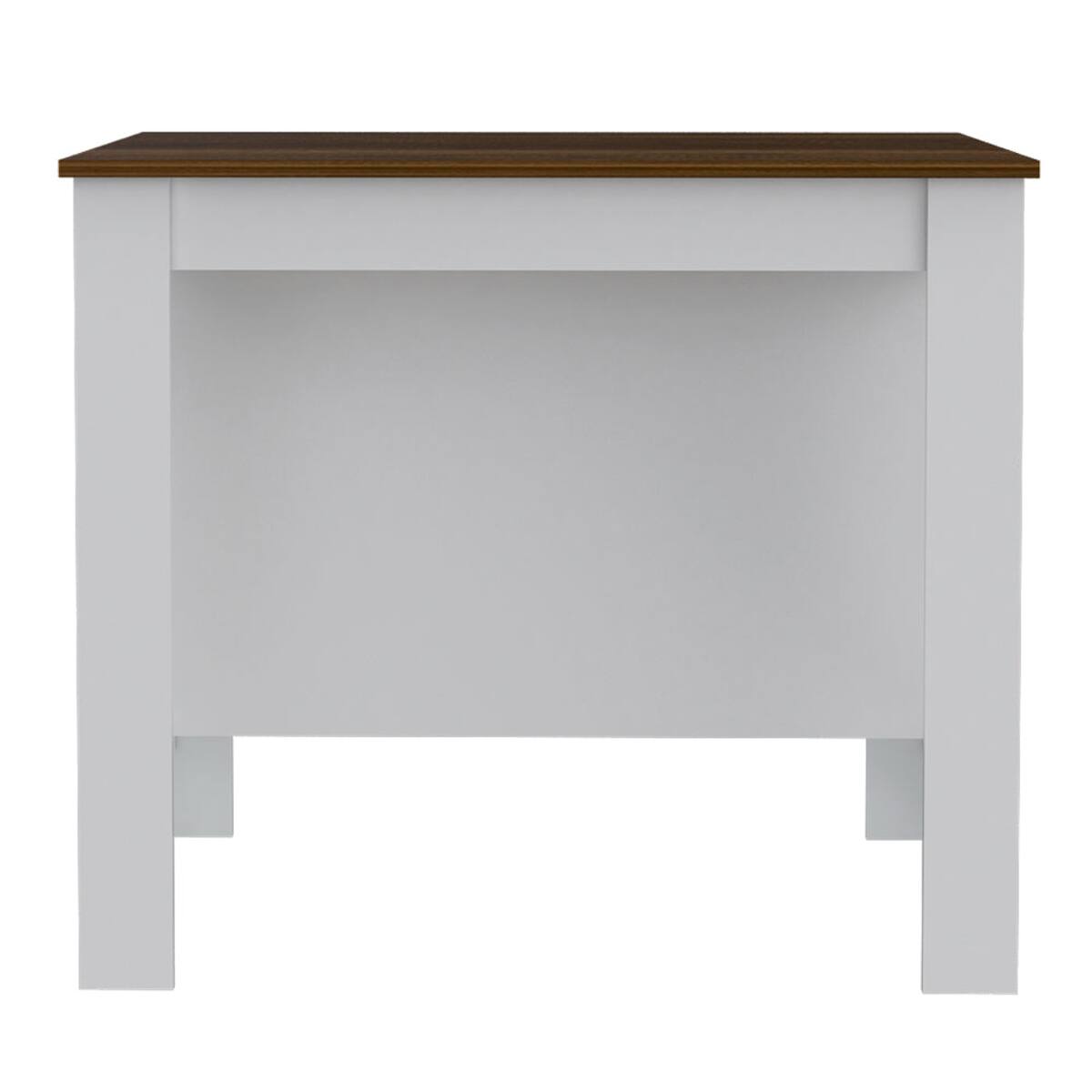 Left. Loheer - Loheer 2-Piece Kitchen Island and Wall Cabinet Set White and Walnut - White.