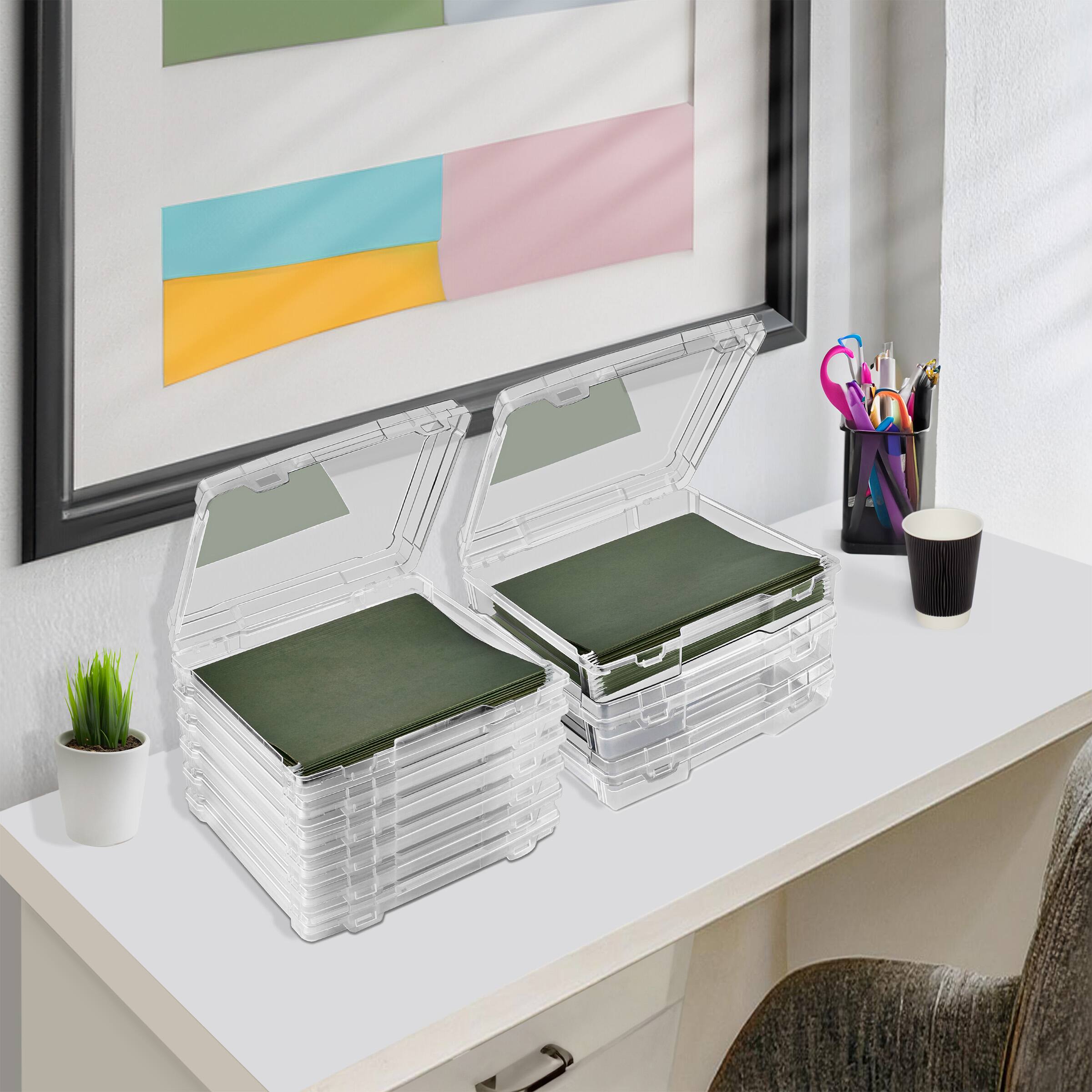 Alt View 6. Sorbus - Sorbus 9-Piece Variety Pack Hanging File Organizer Bin, Interior 10"x12", Clear Plastic for Document Storage - Clear.