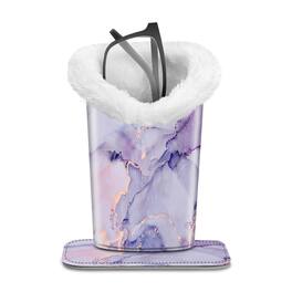 Kitcheniva - PU Leather Plush Lined Eyeglasses Protective Cover Holder Magnetic Stand Desk Organizer - Lilac Marble