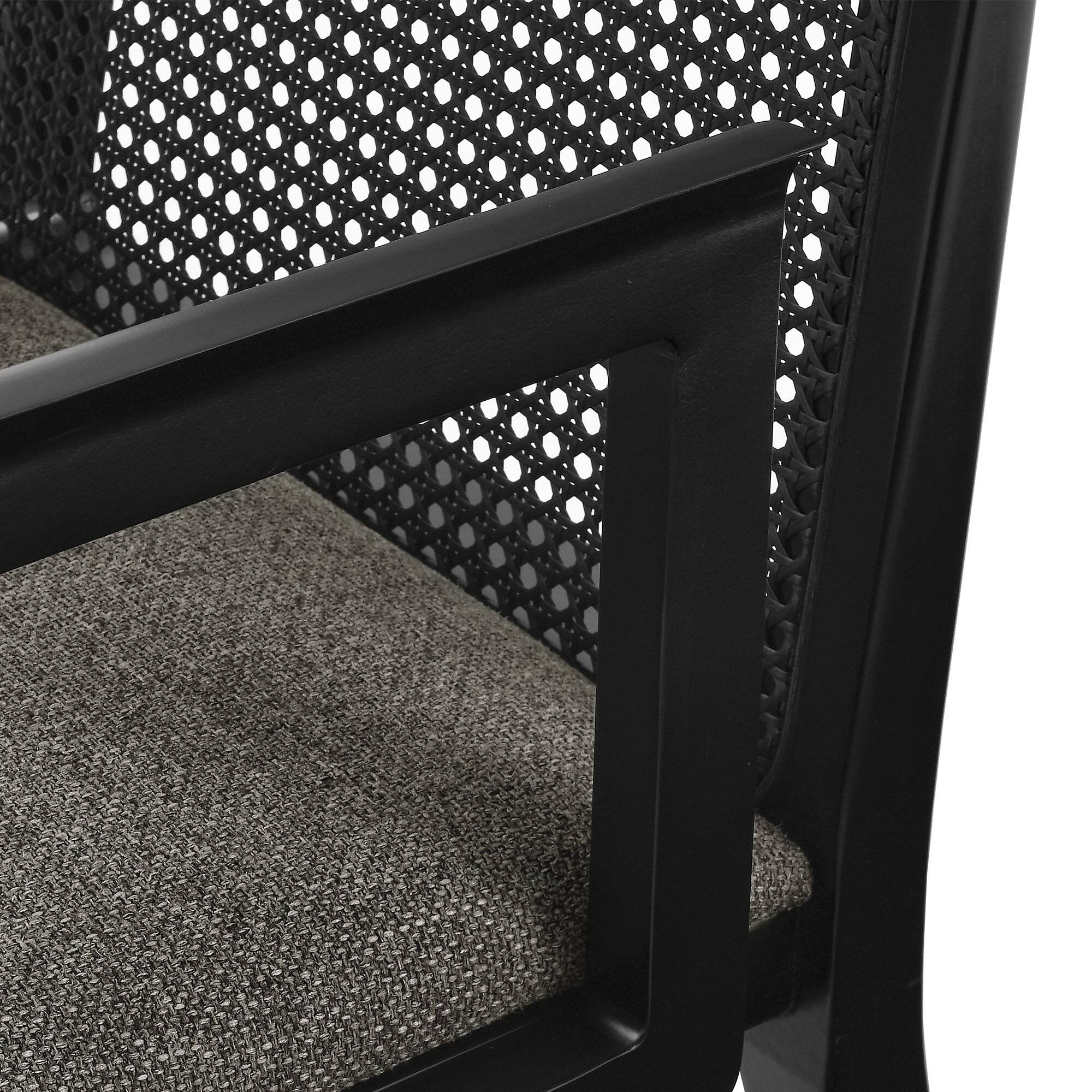 Alt View 5. Modway - Monarch Wood and Rattan Dining Armchair by Modway - Black Black Gray.