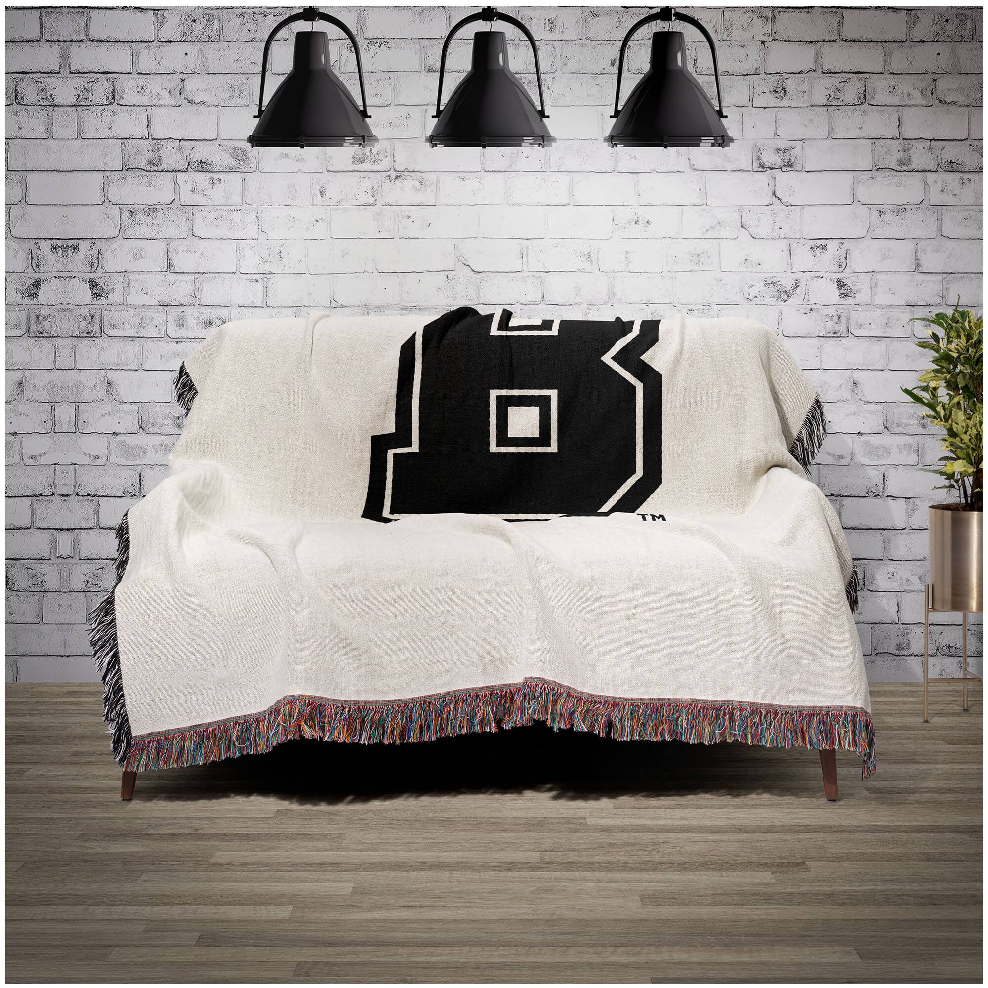 Alt View 1. Chad & Jake - Brown Bears Woven Blanket - White.