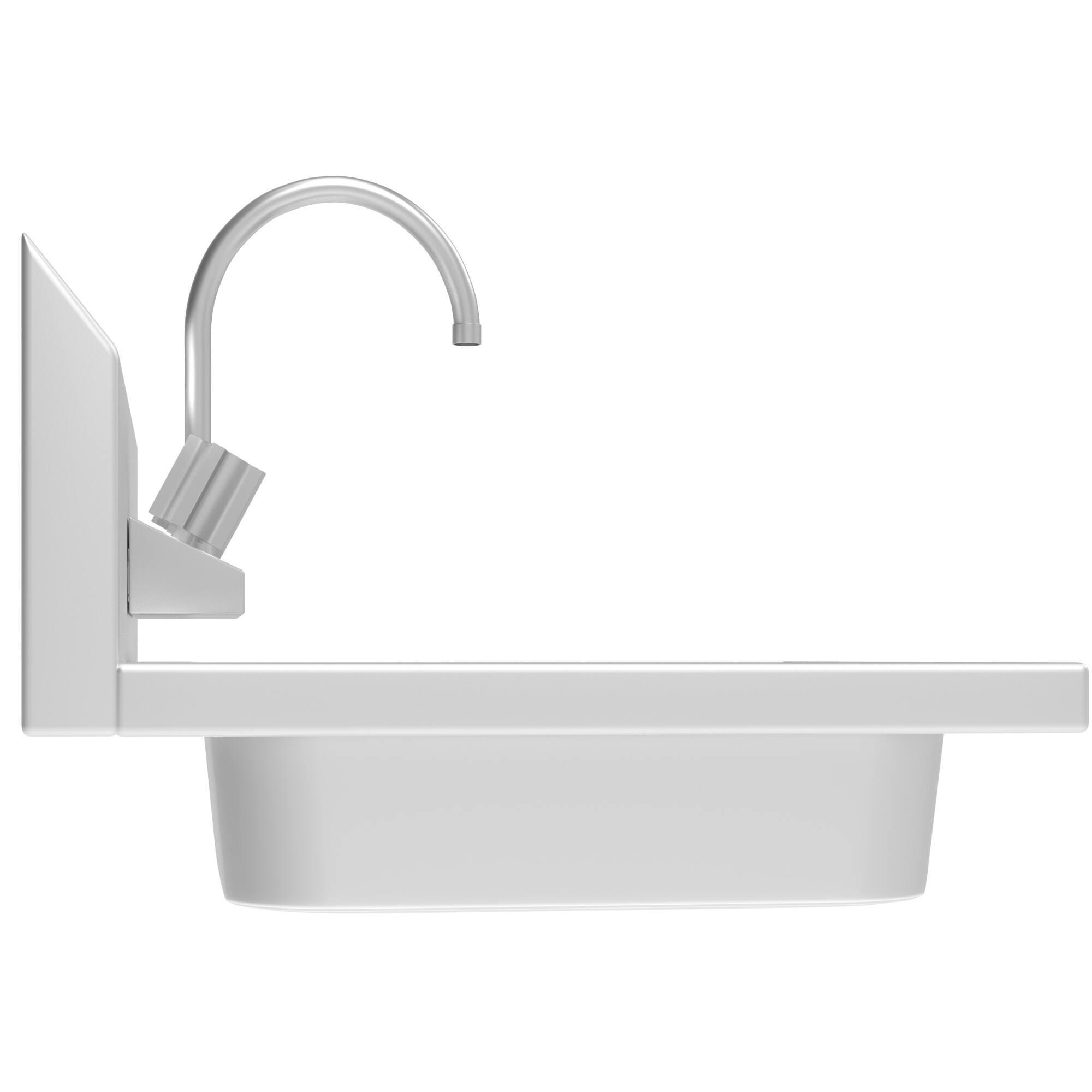 Alt View 2. Koolmore - 17 in. Stainless Steel  Hand Sink with Gooseneck Faucet, Bowl Size 14" x 10" x 5" - SH17-4GNF. - Stainless Steel.